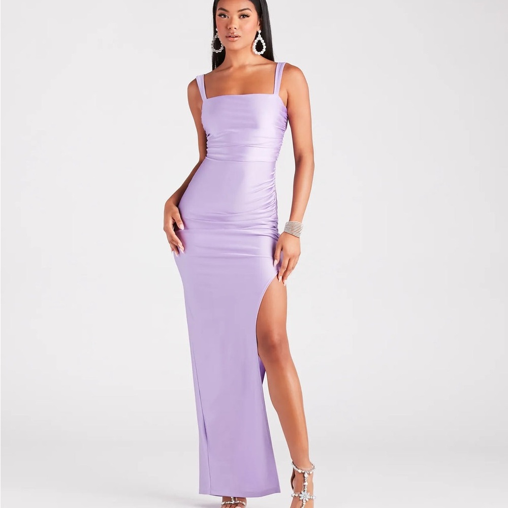 Windsor Purple Bodycon Maxi Dress with Slit